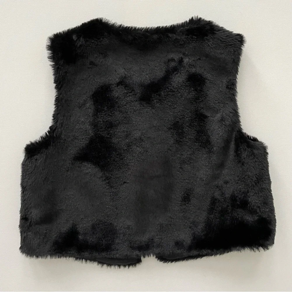 Baby Gap Black Faux Fur Vest Size 3 Years Toddler Girl
